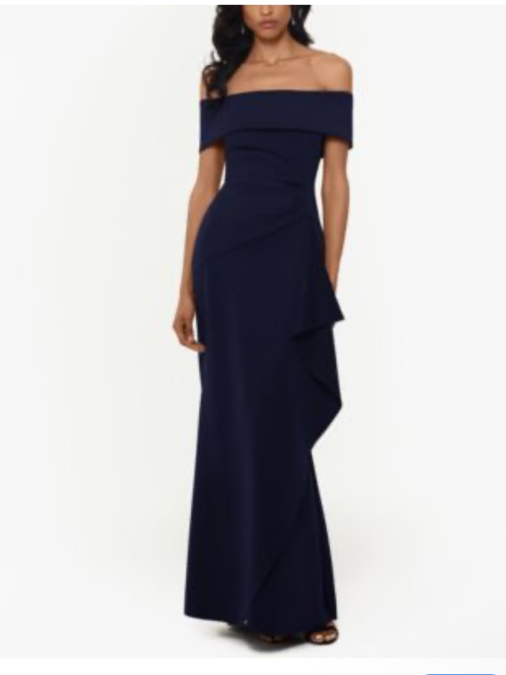 Xscape Navy Off or On the Shoulder Evening Gown Size 12
